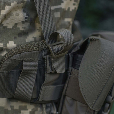 M-Tac Shoulder Straps for Tactical Belt Laser Cut in Cordura, NIJ-certified, shown in gallery position 1 close-up on strap adjustment.