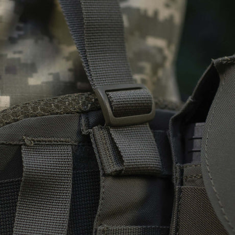 M-Tac Shoulder Straps for Tactical Belt Laser Cut in robust Cordura, NIJ-certified, shown in gallery position 1 close-up of buckle and straps.