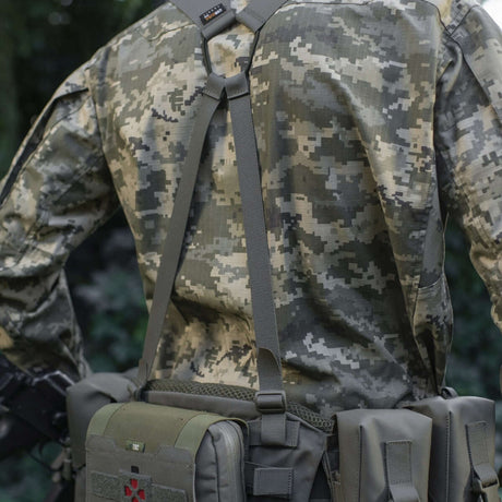M-Tac Shoulder Straps for Tactical Belt Laser Cut in durable Cordura, NIJ-certified, shown in gallery position 1 from the back.