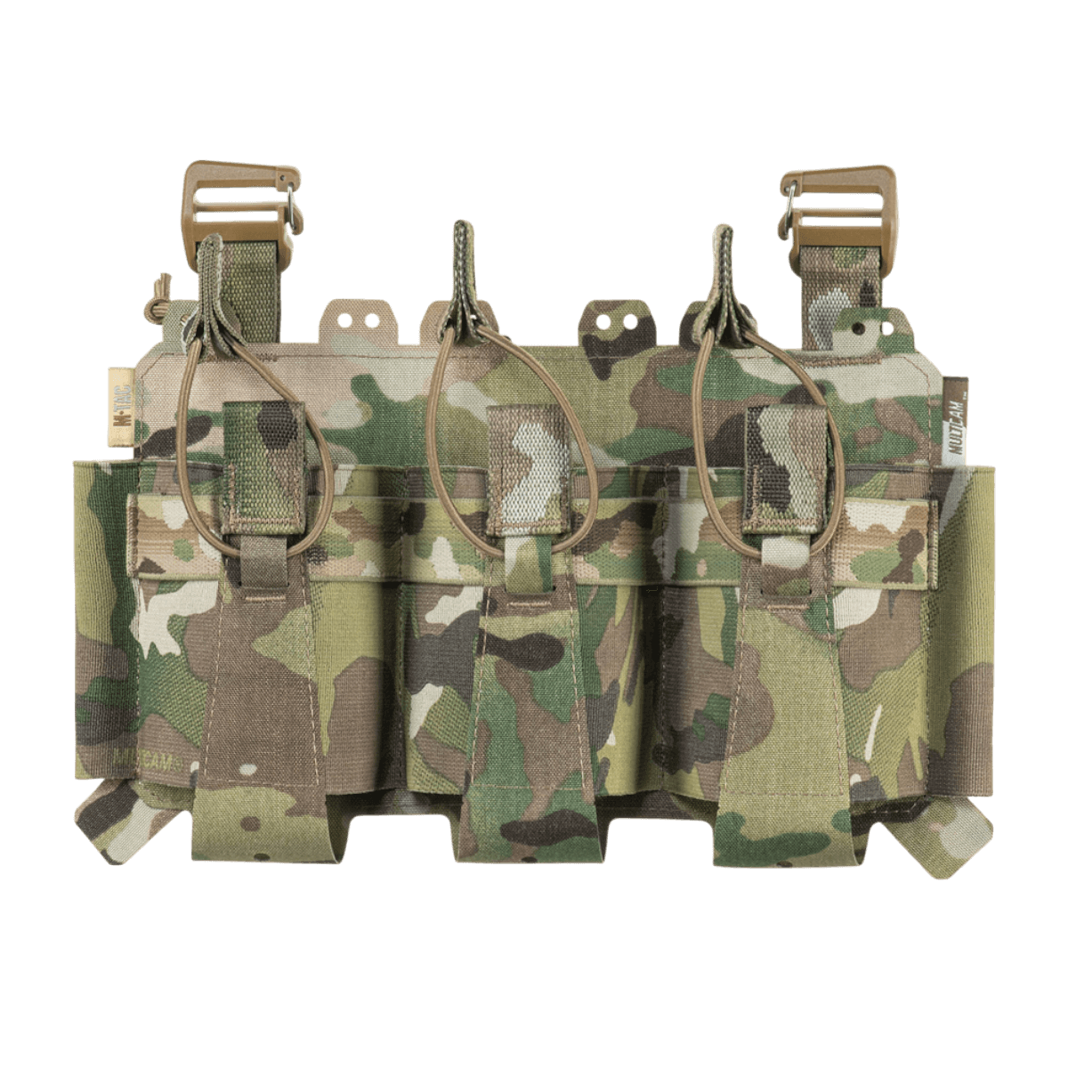 M-Tac Frontpanel til Cuirass QRS Pladebærer Tre Magasiner med elastikbånd og slidstærkt Cordura Squadron materiale, camouflage design.