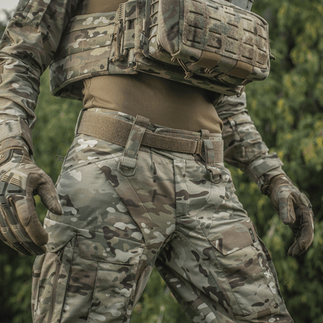 M-Tac Internal Tiger Belt used with tactical military gear in camouflage design, suitable for stability and security