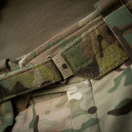 M-Tac Internal Tiger Belt in Cordura 500D with Velcro fastening, designed for military and tactical gear. Shown in camouflage.