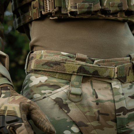 M-Tac Internal Tiger Belt in use with tactical gear, designed for military use, made of Cordura 500D with Velcro fastening.