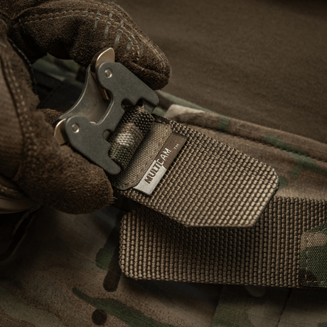 M-Tac Cobra Buckle Tactical Belt Laser Cut with AustriAlpin COBRA buckle and MOLLE interface, ideal for military gear.