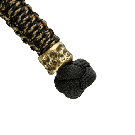 M-Tac Knife Lanyard Scandinavian Granule in braided paracord with golden details and black knot, stylish accessory for pocket knives.