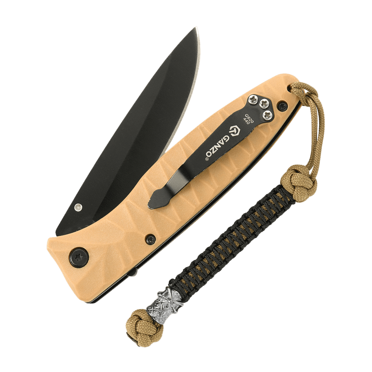 M-Tac Knife Lanyard Ninja i paracord, fremhæver kniven, 14,5 cm totalt, fleksibel og stilfuld, med cupronickel perle, til hurtig adgang.