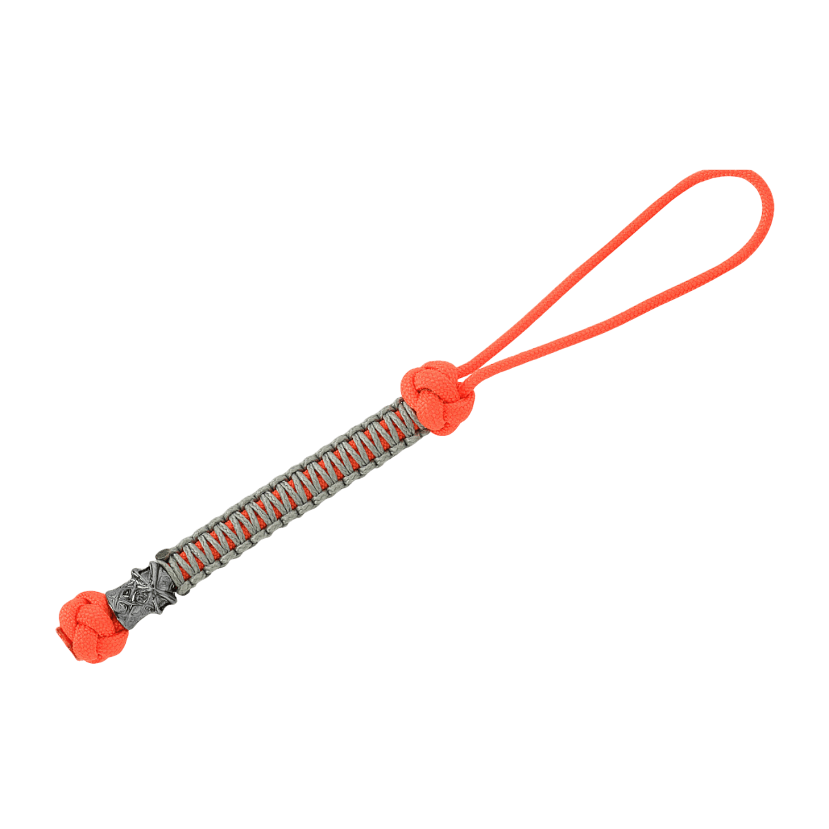 M-Tac Knife Lanyard Ninja i orange paracord med cupronickel perler, 14,5 cm lang. Stilfuldt tilbehør til knive.