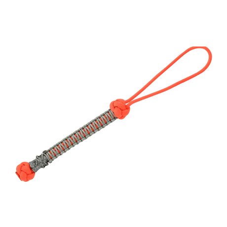 M-Tac Knife Lanyard Ninja in orange paracord with copper-nickel bead, 14.5 cm long, for faster knife handling and personal style