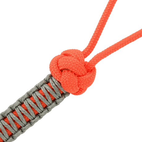 M-Tac Knife Lanyard Ninja in braided paracord, orange and gray design, adds style and function to your knife. Practical lanyard for quick knife access