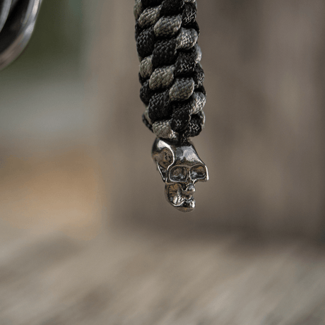 M-Tac Knife Lanyard Helix Skull with braided paracord and skull design, adds style and makes handling easier.