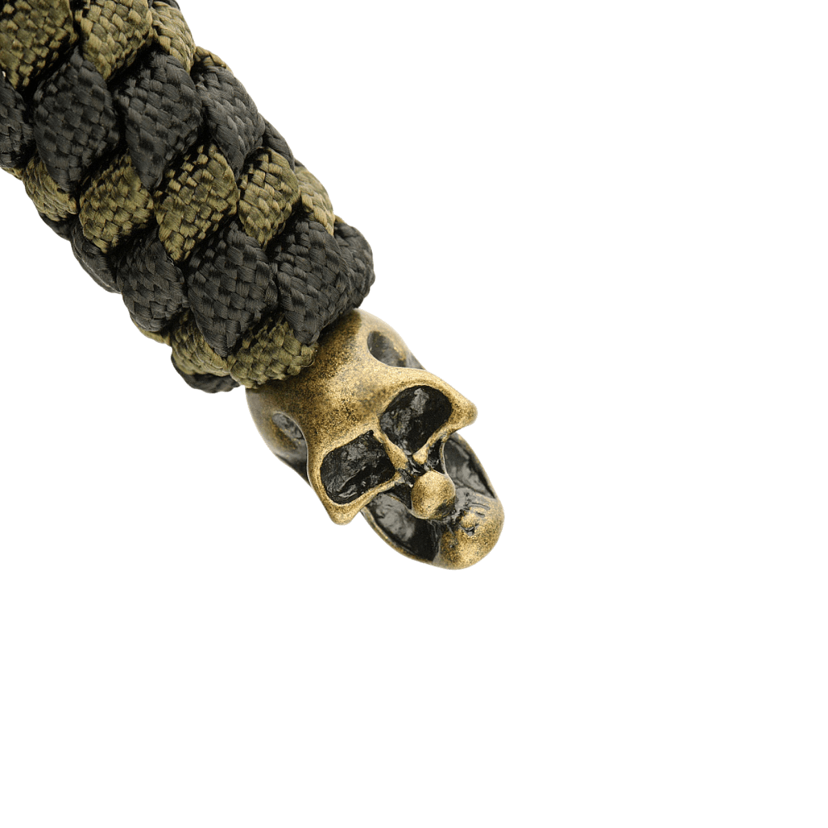 M-Tac Knife Lanyard Helix Skull med flettet paracord og detalje af et kranie, designet til stil og funktionalitet på lommeknive.