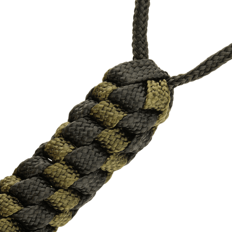 M-Tac Knife Lanyard Helix Skull braided paracord lanyard for pocket knives, stylish green and black design.
