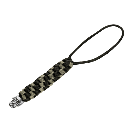 M-Tac Knife Lanyard Helix Skull braided paracord with skull detail, adds style to pocket knives and serves as a handle extension.