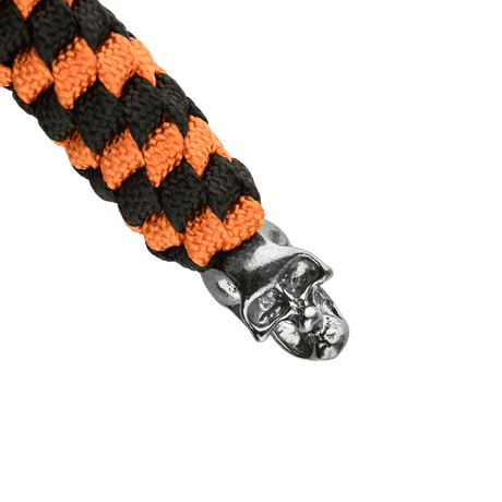 M-Tac Knife Lanyard Helix Skull black and orange paracord lanyard with helix skull design for pocket knives.