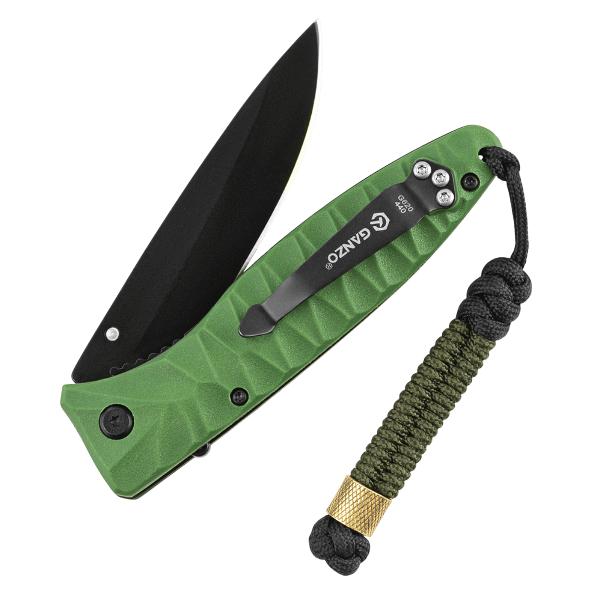 M-Tac Viper Cylindre Lanyard Stainless Steel med skandinavisk perle og coiled paracord lanyard til hurtig fjernelse af kniv.