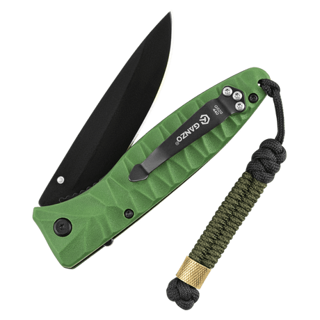 M-Tac Viper Cylindre Lanyard Stainless Steel with Scandinavian bead and coiled paracord lanyard for quick knife removal.