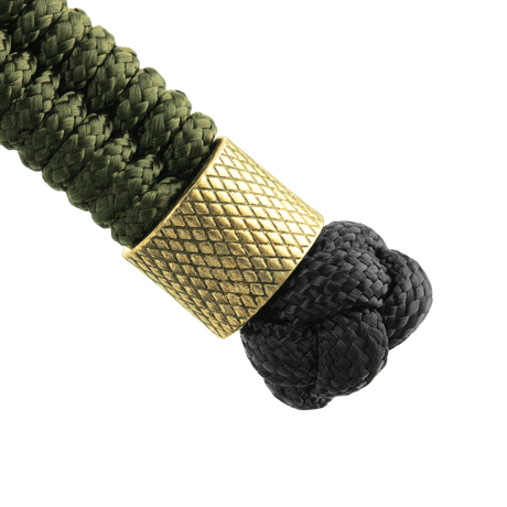 M-Tac Viper Cylindre Lanyard Stainless Steel in coiled paracord with Scandinavian bead, stylish design for knives and gear, green and black cord.