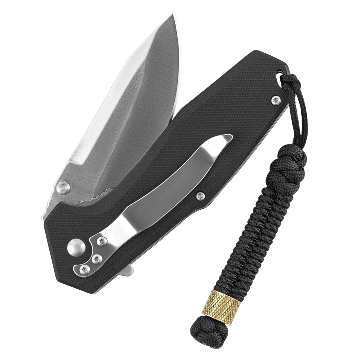 M-Tac Viper Cylindre Lanyard Stainless Steel kniv snor med skandinavisk perle, der fremhæver stil og individualitet.