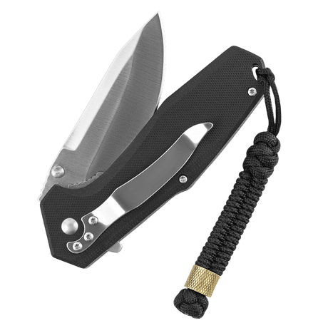 M-Tac Viper Cylindre Lanyard Stainless Steel knife lanyard with Scandinavian bead, highlighting style and individuality.