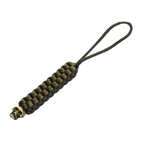 M-Tac Knife Lanyard Cuboid Skull braided paracord with decorative skull bead, practical accessory for knife handles.