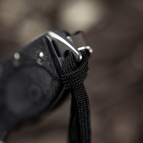 M-Tac Knife Lanyard Cuboid Skull with braided paracord and decorative Cuboid Skull bead, practical for quick access and unique design.