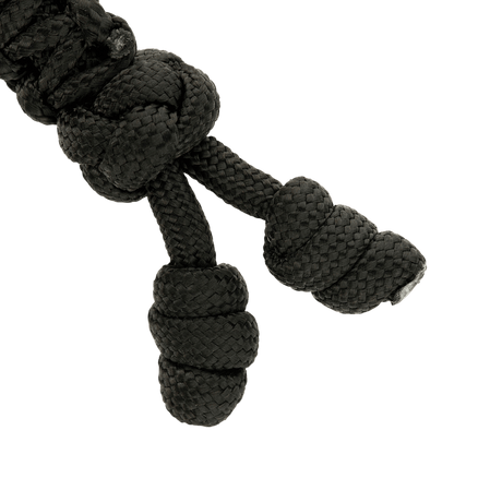 Black M-Tac Loopy Snake Skull Lanyard in braided paracord for knives and small gear. Durable and stylish handle extension.