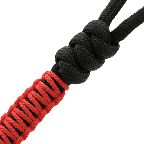 M-Tac Ninja Ver.2 Lanyard in braided paracord with ninja motif in black and red, perfect for knives and gear.