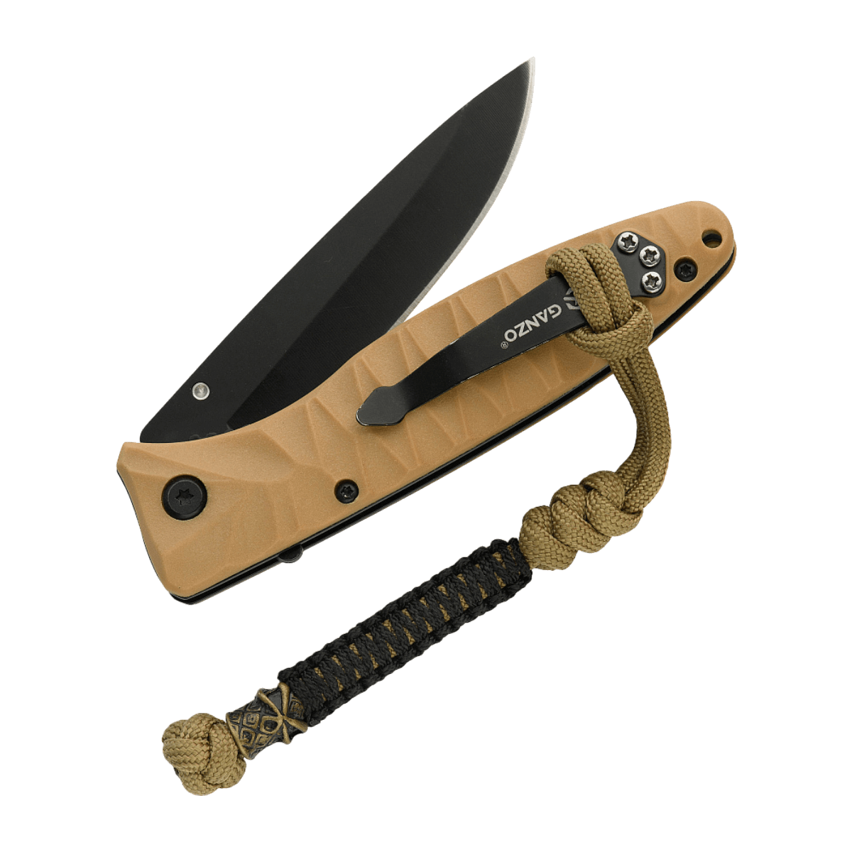 M-Tac Ninja Ver.2 Lanyard, paracord flettet design, tilføjet til knivens håndtag for stil og funktionalitet. Ninja motiv, Cupronickel dekoration.