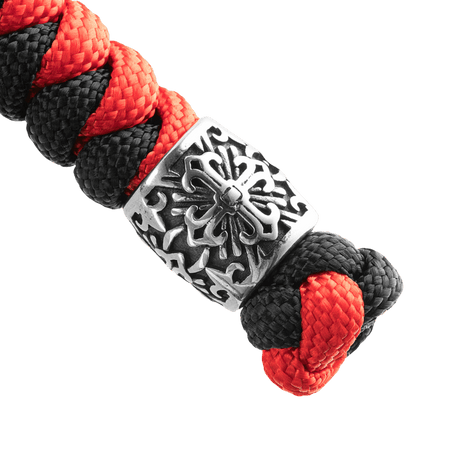 M-Tac Viper Lanyard Scandinavian with braided paracord and Viper bead in black/red Scandinavian design. Ideal for knives and tools.