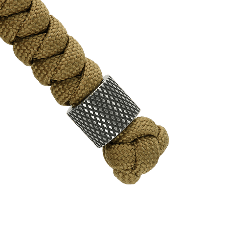 Braided paracord lanyard with stainless steel Viper bead from M-Tac, M-Tac Viper Lanyard Stainless Steel close-up.