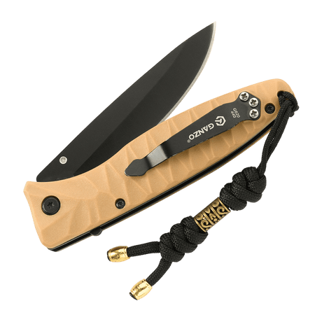 M-Tac Zeus Lanyard in braided paracord with stylish design attached to a knife for quick access and practical handling.