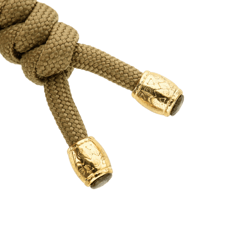 M-Tac Zeus Lanyard in braided paracord with stylish gold ends, suitable for knives, flashlights and gear. Flexible extension for quick access.