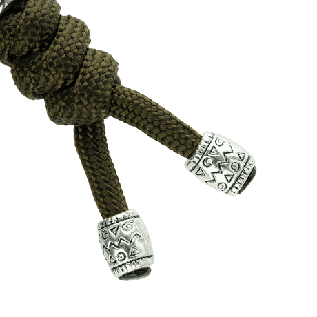 M-Tac Zeus Stainless Steel Lanyard with braided paracord and decorative stainless steel bead, suitable for quick access to gear.