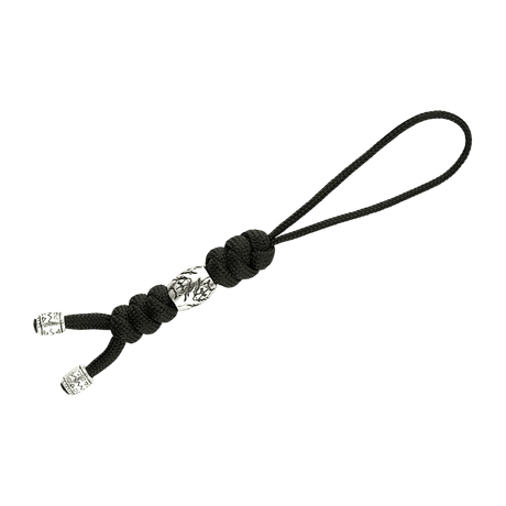 M-Tac Zeus Stainless Steel Lanyard in braided paracord with decorative steel ball, ideal for quick access to knife and gear.