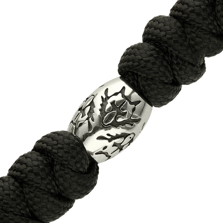 M-Tac Zeus Stainless Steel Lanyard with braided paracord and decorative stainless steel bead, flexible and durable for gear.