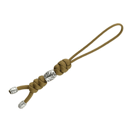 M-Tac Zeus Stainless Steel Lanyard with decorative bead and braided paracord for quick access to knife and gear.