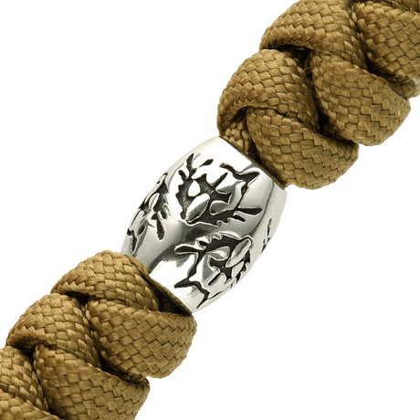 M-Tac Zeus Stainless Steel Lanyard with decorative stainless steel bead and braided paracord design, ideal for knives and gear.