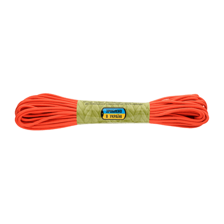 M-Tac Paracord Survival 15m in orange, strong nylon paracord for outdoor use, breaking strength 240 kg, diameter 4 mm.