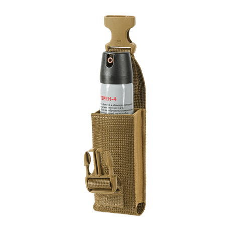 M-Tac Gasdåseholder Vertikal with Woojin lock and MOLLE mounting for secure equipment handling.