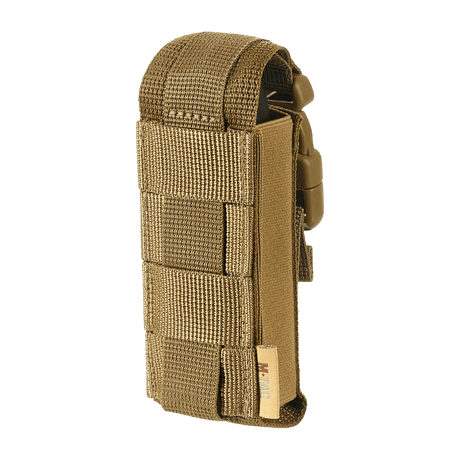 M-Tac Gasdåseholder Vertikal with MOLLE system and Woojin lock, made from MIL-SPEC strap, for mounting on belt or gear.