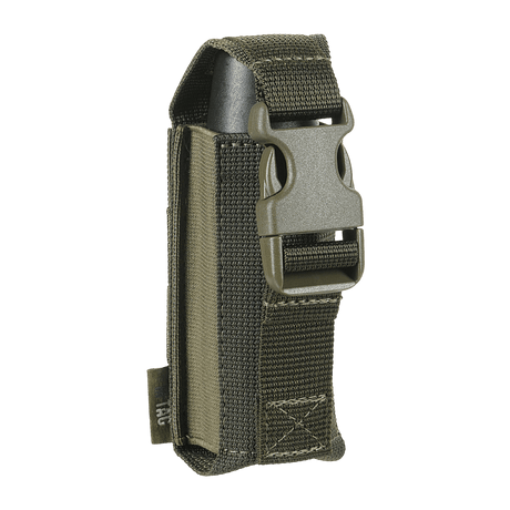 M-Tac Vertical gas canister holder made from MIL-SPEC strap with Woojin buckle and MOLLE system for mounting on belt or gear.