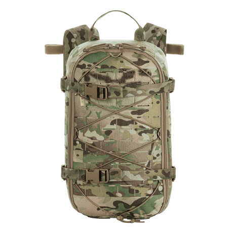 M-Tac Sturm Elite Gen.II backpack in camouflage pattern with MOLLE system and bungee cord, perfect for field trips and adventures.