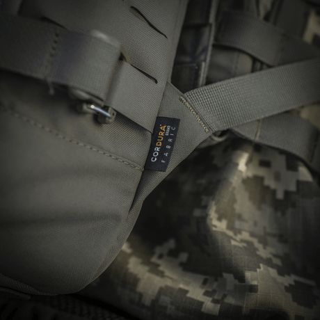 Close-up of M-Tac Sturm Elite Gen.II with Cordura 500D fabric and digital camouflage pattern, showing robust quality.