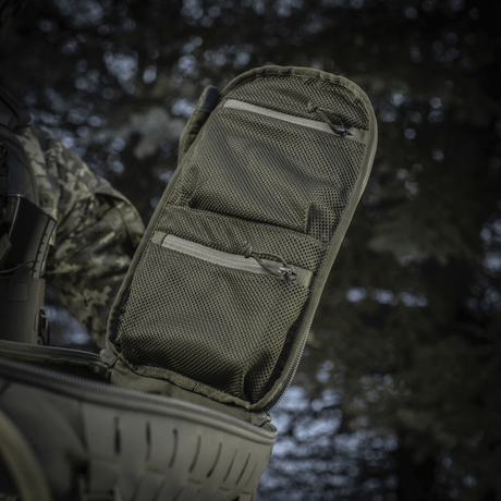Open pocket on M-Tac Sturm Elite Gen.II with mesh pockets for EDC gear, ideal for field stays and extra equipment.