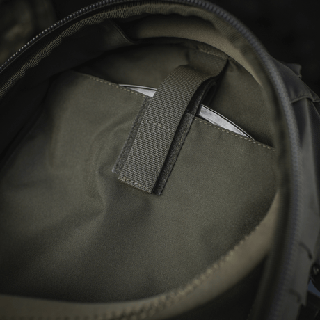 Interior compartment of M-Tac Sturm Elite Gen.II with built-in hydration system, made of durable Cordura material.