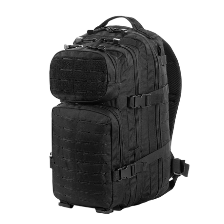 M-Tac Assault Pack Laser Cut backpack with MOLLE system and adjustable straps, perfect for city use or hikes.