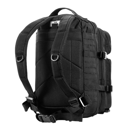 M-Tac Assault Pack Laser Cut rear view with adjustable shoulder straps, soft padding and MOLLE system, ideal for city or short hikes.