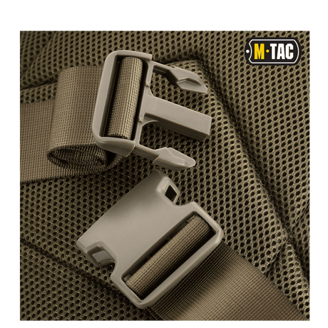 Detail of M-Tac Large Assault Pack Backpack buckle and strap system