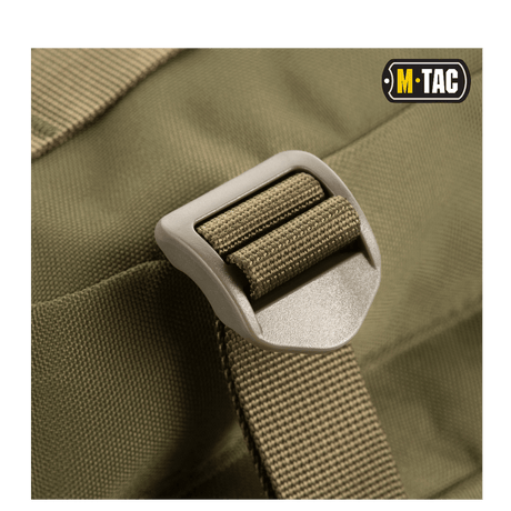 Detail of M-Tac Large Assault Pack Backpack with MOLLE attachment system and padded shoulder straps for comfortable carrying
