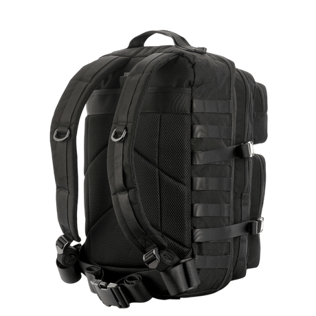 M-Tac Large Assault Pack backpack, black, with MOLLE system and padded shoulder straps